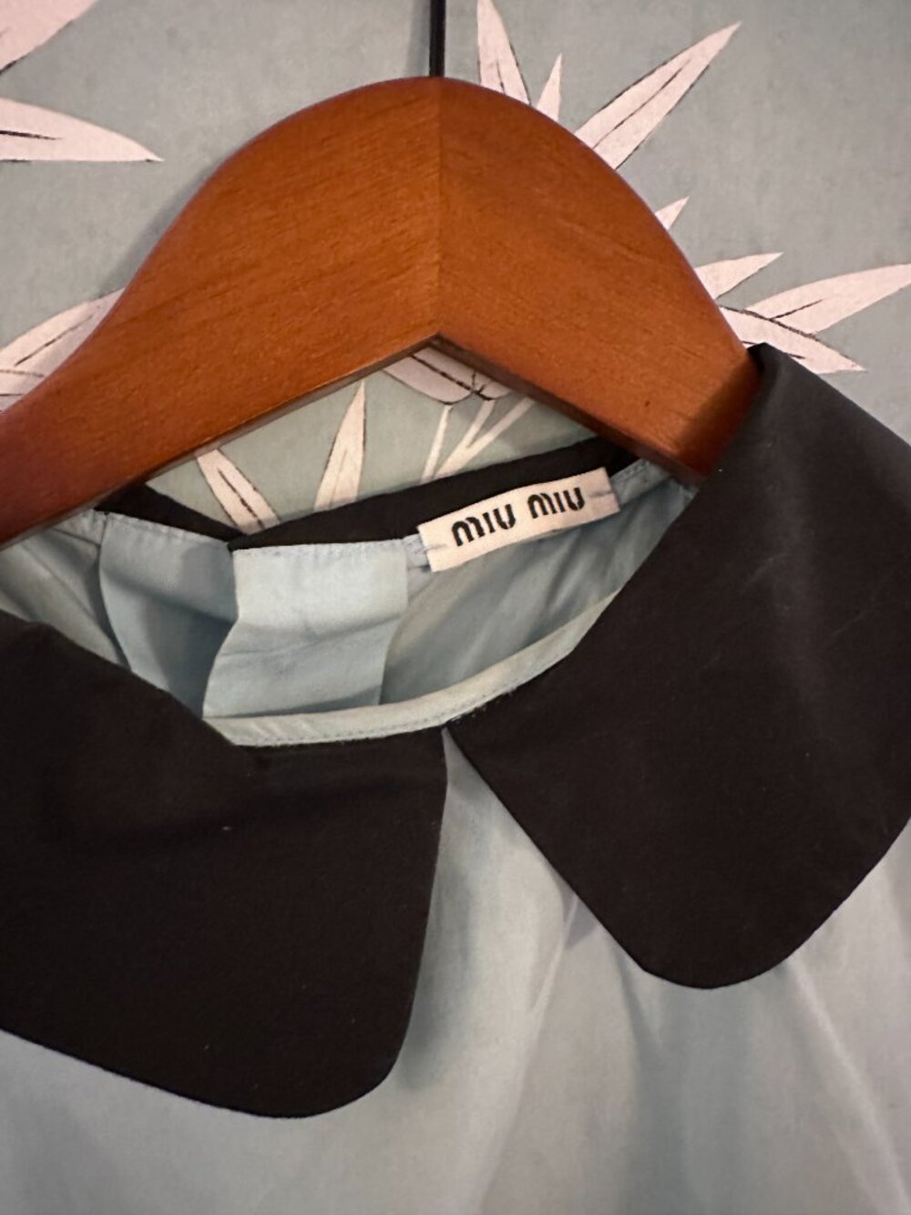 Miu Miu Cotton Mid-Length Sleeve Shirt - Picture 2 of 3